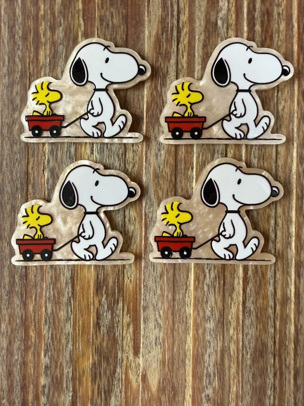 4 Pc Snoopy Acrylic Flatbacks